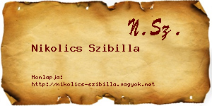 Nikolics Szibilla névjegykártya